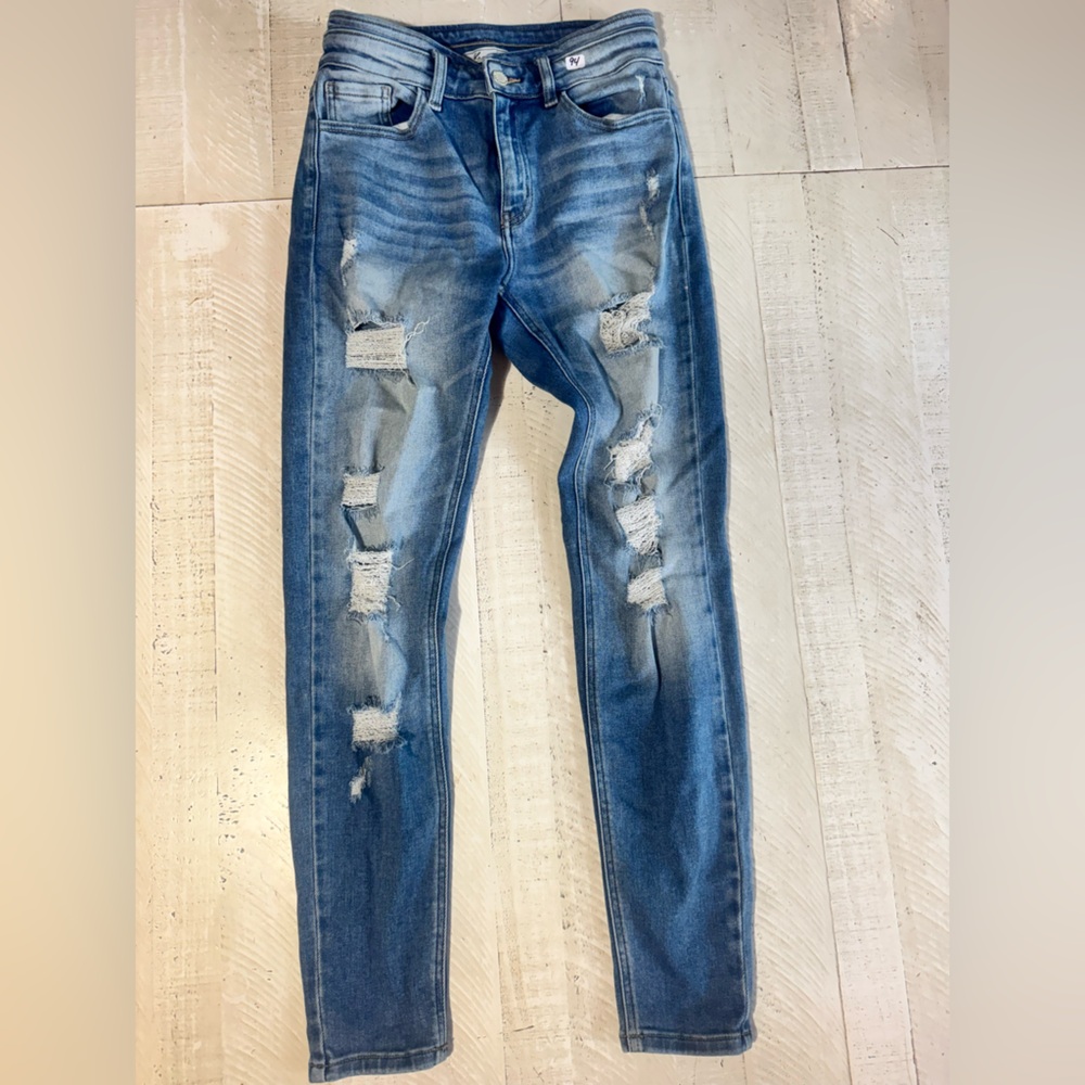 KanCan Women's Distressed Blue Skinny Jeans